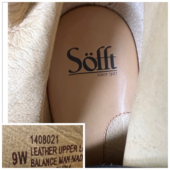 Sofft Black Suede Leather Side Zipper Ankle Boots Victorian Booties Size 9 W - Picture 10 of 16